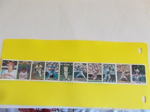 Vintage Uncut Strip of  10 MLB Stickers Johnny Bench Nolan Ryan and More