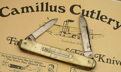 Navaja antigua de cuatro líneas de estampilla Camillus Senator publicidad ANCLAJES EVERSTICK Foto 1 de 4