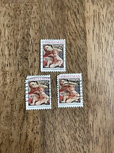 Vintage Christmas USA 25 Cent Stamps Carracci National Gallery - Picture 1 of 2