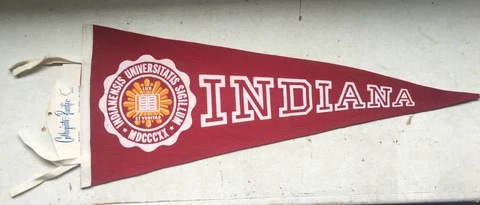Vintage NWT Indiana Collegiate Pennant Football Basketball Indiana Wool 29" Cover
