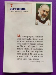 7/8 OTTOBRE PADRE PIO SANTINO/CALENDARIO del CONVENTO FRATI MINORI CAPPUCCINI - Imagen 1 de 2