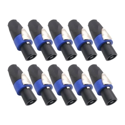 10 pcs NL4FX 4 pole Locking SpeakON Cable Connector Replacement for Neutrik