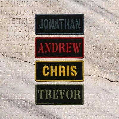 ATHENA BRANDS Military Style Name Patch Custom Embroidered Iron-On Biker Tactical Badge