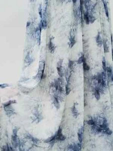 58'' Wide By Yard Grey Blue Tie Dyed Chiffon Fabric Wedding Dress Material - Picture 1 of 2