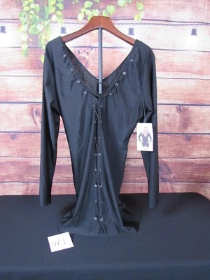 Lencería Elegante Momentos Manga Larga Encaje Negro Atar Adulto Mujer 8357X Foto 1 de 4