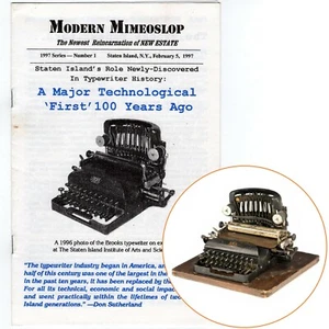 BROOKS TYPEWRITER HISTORY by Don Sutherland in Modern Mimeoslop Antique Vtg - Picture 1 of 2