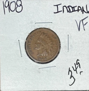 CENTAVO CABEZA INDIA 1908 ~MUY FINO ~ ~BONITA MONEDA~ - Imagen 1 de 2