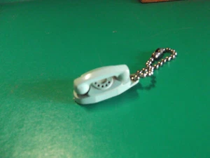 Old Collectible Key Chain 1.5"in Mini Baby Blue Princess Phone - Picture 1 of 5