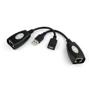 USB 2.0 über Ethernet RJ45 Cat5 Cat5e Cat6 Stecker Buchse Verlängerung Adapter Kabel - Bild 1 von 3