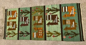 Handgewebter Teppich Zakopianskie Polen handgefertigter Stamm 20""x48"" Wandhänger Vintage - Bild 1 von 6