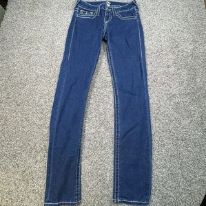TRUE RELIGION Jeans Low Rise 26X30 Blue Medium Wash Slim Fit Flap Pockets - Picture 1 of 8