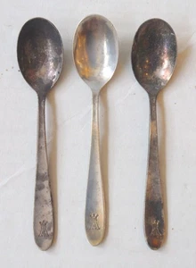 Vintage Menge 3 Ambassador Geneve Hotel Restaurant Versilbert Demi Löffel P7376 - Bild 1 von 3