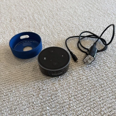 Amazon Echo Dot (2nd Gen) Smart Speaker Alexa + Power Adapter & Blue Case - Image 1 of 4
