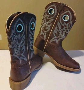 NUEVAS Botas Justin Para Mujer Talla 10B Liberty Water Buffalo Puntera Cuadrada Vaquero Marrón - Imagen 1 de 8