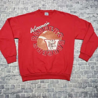 Vtg University Of Wisconsin Badgers Sweatshirt Mens Large Logo 7 Football USA - Image 1 of 4