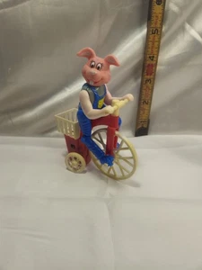 VTG Bunny on Tricycle w/big wheel Wind Up Works China - Picture 1 of 5