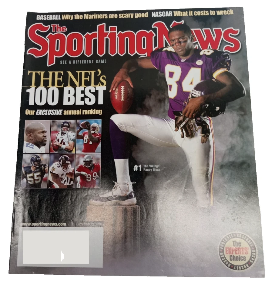 Randy Moss Cover 9/11 Sporting News  Magazine Air Jordan Xi White Purple Shoes Foto 1 de 4