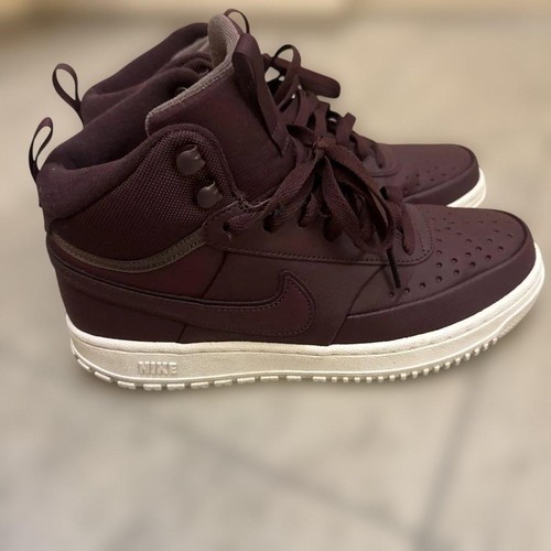 Nike Burgundy Sneakers Taglio Alto Uomo US 8 Pelle Traspirante Usate