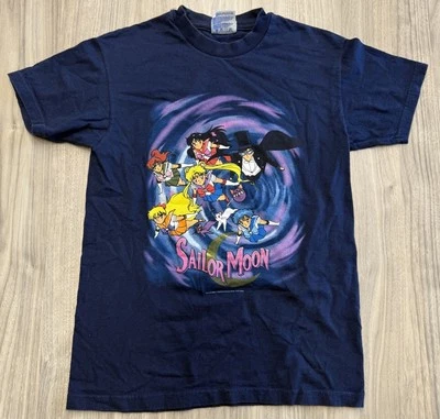 Camiseta De Colección 1998 Sailor Moon Anime Azul Marino Galaxy Talla Juvenil Mediana 10/12 RARA Foto 1 de 4