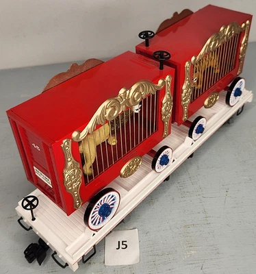 G GAUGE Bachmann Big Hauler EMMITT KELLY JR EKJX 144 FLAT CAR W/ ANIMAL WAGON J5 - Image 1 of 4