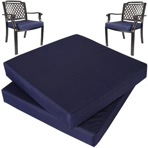 Blue Outdoor Cushions 19x19x3 Set Of 2 For Patio Furniture Waterproof Clearance - Picture 1 of 8