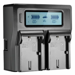Cargador de doble canal LCD FZ100 para cámara Sony A1 A9 A7R3 A7RM3 A7R4 A7C BC-QZ1 - Imagen 1 de 8