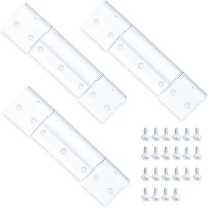 3Pack Screen Door Hinges, White Aluminum 1/8 in. Grooved Center Screen/Storm... - Picture 1 of 7
