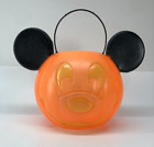 Halloween Disney Mickey Mouse Face Orange Trick or Treat Bucket Tote Pail