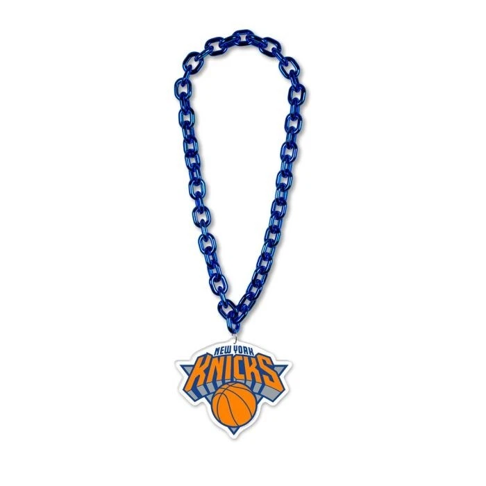 NEW YORK KNICKS 38" BIG CHAIN NECKLACE WITH FOAM LOGO NBA LICENSED - Image 1 of 1