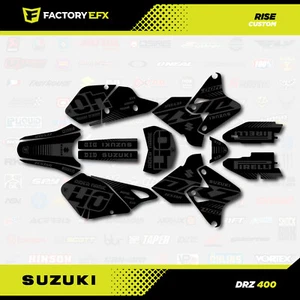 Kit Gráfico Blackout Rise Racing adecuado para Suzuki Drz400 Drz 400 Drz400sm 400sm negro - Imagen 1 de 10