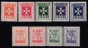Italy Egeo - Tax - Sassone n. 1-9 cv 360$ MNH** complete set - Picture 1 of 2