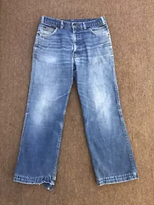 VINTAGE BLU tab Levis anni '80 da uomo 32x28 *bornato effetto invecchiato - Foto 1 di 11