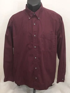 Men George & Martha Long Sleeve Button Down Collared Shirt. SZ Large Burgundy - Picture 1 of 6