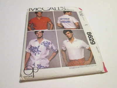 Camisa vintage McCall’s patrón #8620 para hombre Ocean Pacific talla 34 SIN CORTAR 1983 Foto 1 de 4