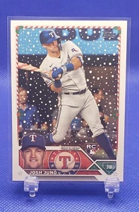 2023 Topps Holiday Josh Jung RC SP Code 514 Candy Cane Bat #H120 Texas Rangers - Picture 1 of 3