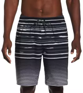 Nike Men' 9" Black Multi Faded Stripe Breaker Swim Trunks S, L, XL NESSD545-001 - Picture 1 of 5