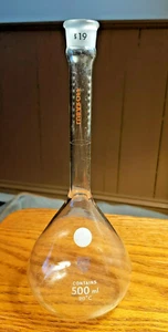 500 mL Bellco Biological Glassware Volumetric Flask, #19 Outer Stopper Neck - Picture 1 of 6