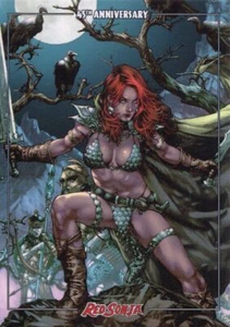 Tarjeta promocional exclusiva Dynamite Marketing Red Sonja 45 aniversario de Applecards - Imagen 1 de 2