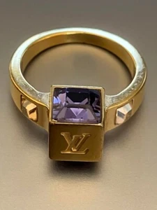 Authentic Louis Vuitton Berg Gambling Ring Accessory Gold S 8 US Size 4.5-5 - Picture 1 of 6