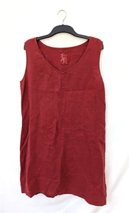 Pou Nou Dress Womens UK 14 16 Linen Size 5 Sleeveless Summer Holiday Lagenlook - Picture 1 of 9