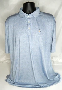 Donald Ross Sport Men's Golf Blue Polo Shirt Coral Pattern XXL* Streamsong Logo - Picture 1 of 8