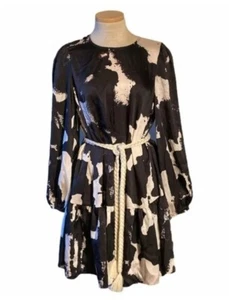 VESTIDO ALEXIS Mujer Talla 4X NEGRO Maxi CON CINTURÓN DE CUERDA Manga Globo Objetivo - Imagen 1 de 12