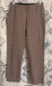 A New Day Women's Brown Plaid Patterned Stretch Side Zip Pants Size 8 (29"x26") - Bild 1 von 5