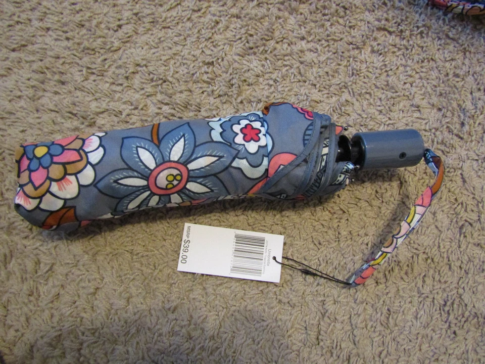 Vera Bradley Paraguas Automático Abierto/Cerrado Tropical Estampado Noche Nuevo Con Etiqueta Foto 1 de 1