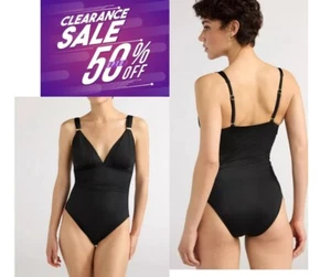 Sofia by Sofia Vergara Women's SIZE XL 16-18 Sandra One Piece Swimsuit BLACK - Picture 1 of 14