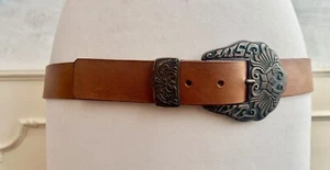 Cinturón grande vintage Miss Sixty 100 % cuero boho western rock grunge en relieve - Imagen 1 de 7