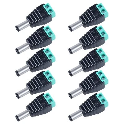 5.5mm x 2.1mm Power Connector Plug Adapter Connector for CCTV Camera LED Strip - Image 1 of 4