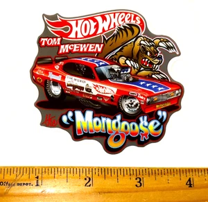 Calcomanía adhesiva semi brillante Hot Wheels Tom The Mongoose McEwen 1970 TOONED Duster - Imagen 1 de 1