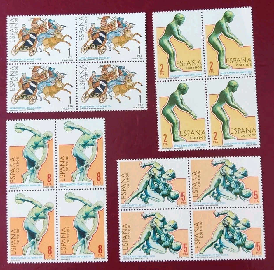 SELLOS ESPAÑA MNH 1984 BLOQUE 4 JUEGOS OLÍMPICOS DE LOS ÁNGELES  - Imagen 1 de 1