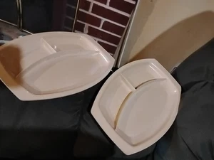 Vintage Nordic Ware Mikrowelle geteilt Geschirr Tablett 2er Set Neu im Karton - Bild 1 von 2